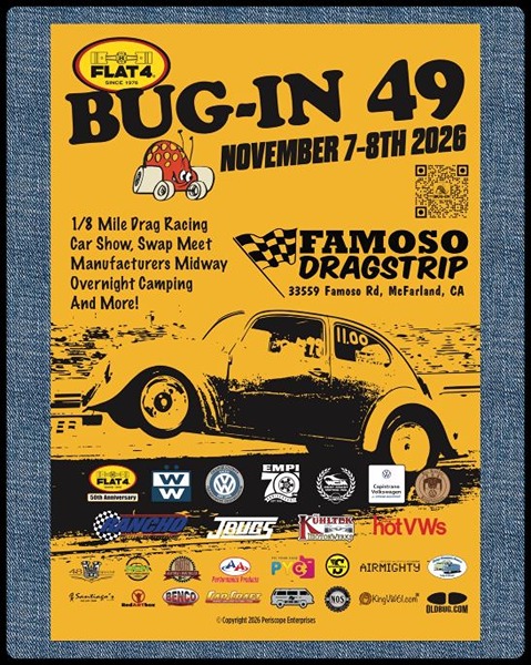 Bug-In Race, Swap, Car Show flyer November 2026